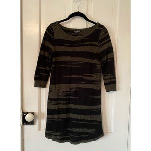 Express Green And Black XS Sweater Dress